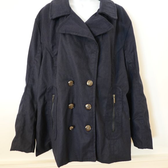 (NWT) Yoki Navy Blue Pea Coat 3XL - Picture 3 of 13